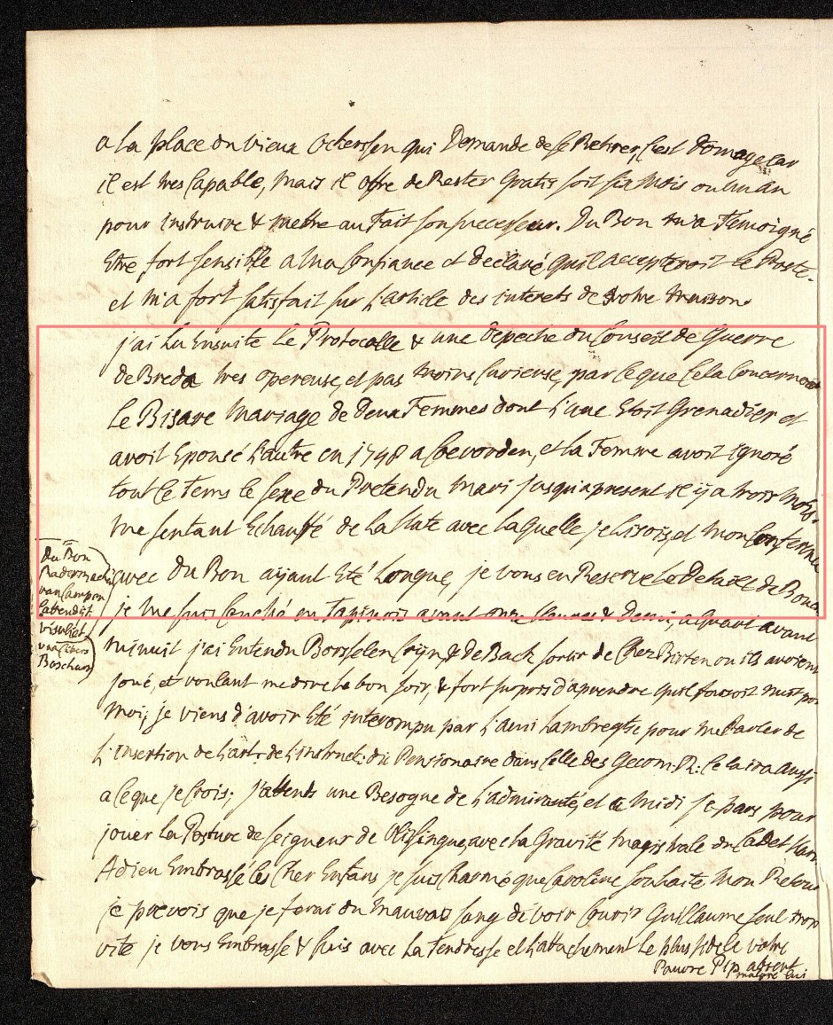 brief Willem IV aan Anna van Hannover, 5 juni 1751.